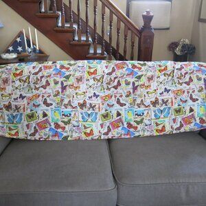 Talbot Polyester Colorful Butterflies Travels Countries Stamps Long Light Scarf